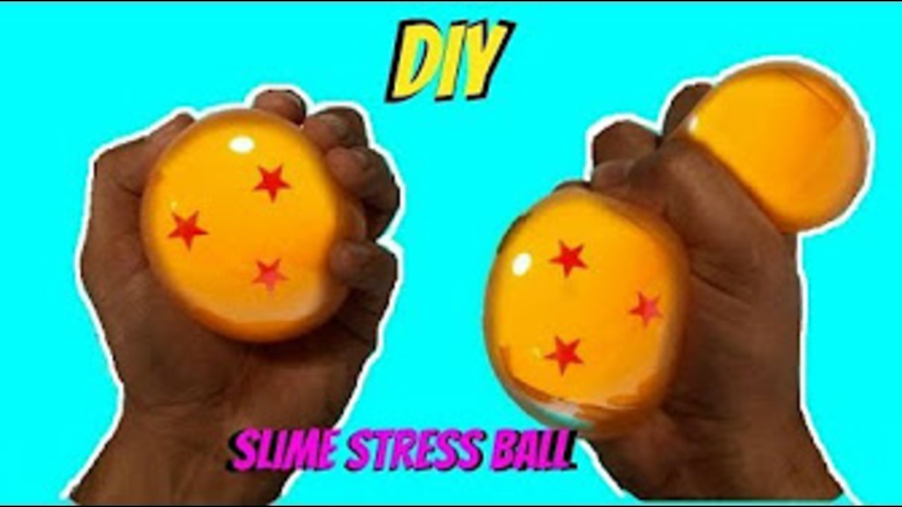 DIY SLIME DRAGON BALL Stress Ball! Squishy Stretchy Dragon ball Splat Ball!