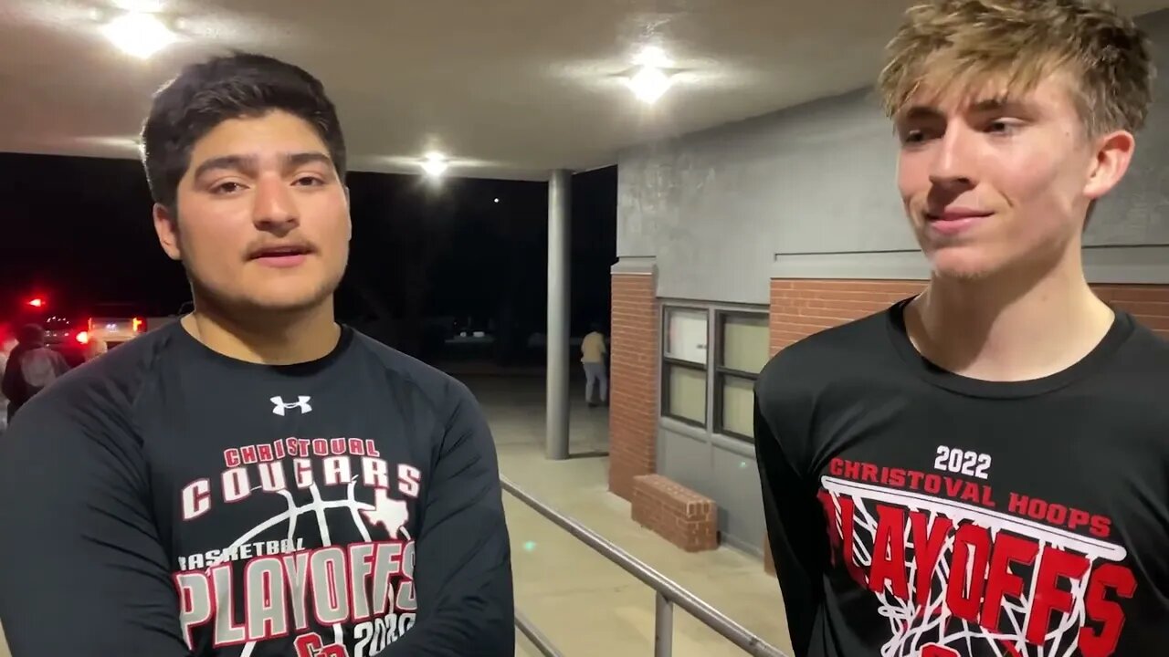 Christoval's Sevatian Salinas And Jaron Slaton discuss the win over Sterling City!