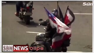 Trump Flags Being Waved at a Biker Rally in New Zealand - 4950