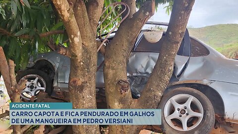 Pedro Versiani: Carro Capota e fica Pendurado em Galhos de uma Mangueira.