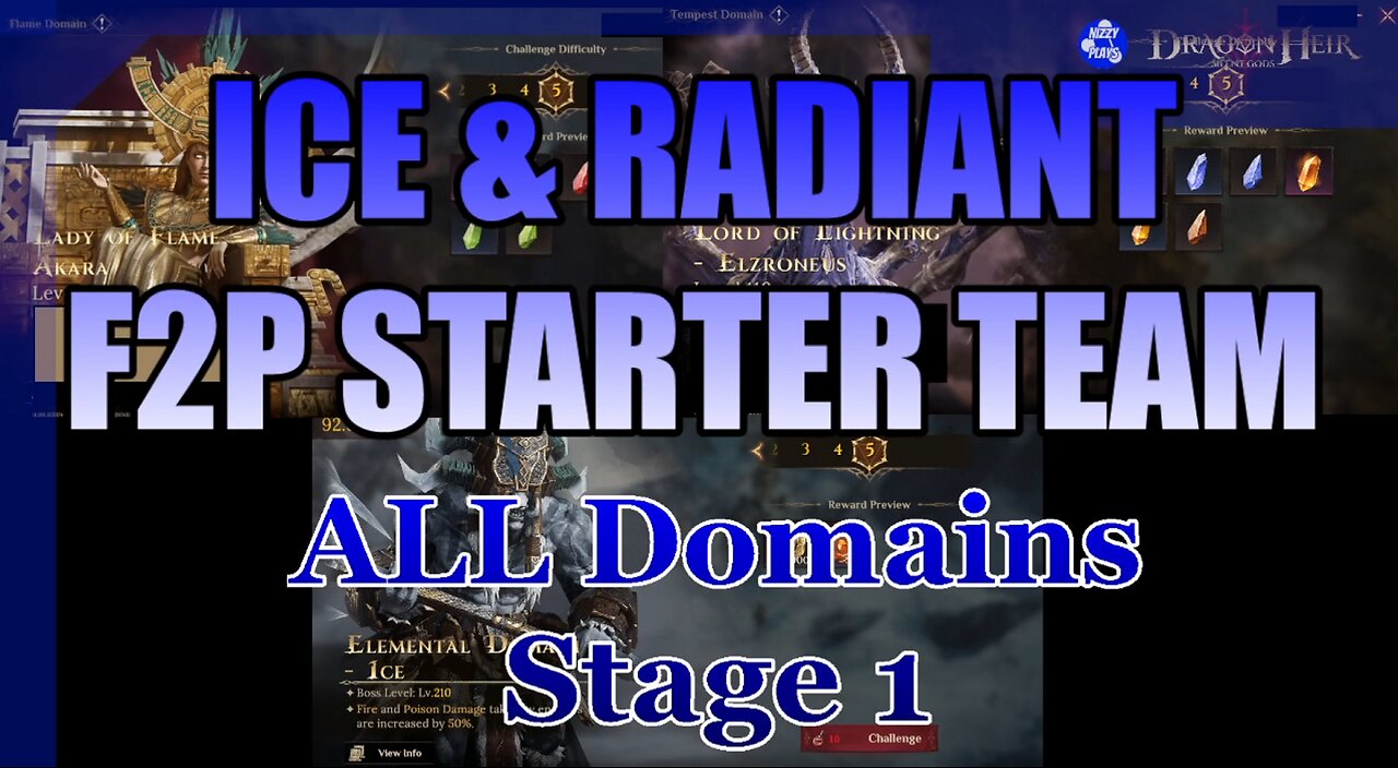 🧊🧊Season 2 F2P Ice & Radiance Stater Team - for Elemental Domains 🧊🧊 Dragonheir Silentgods