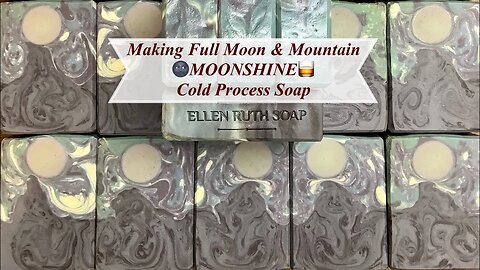 Making 🌚 MOONSHINE 🥃 Aloe Vera Cold Process Soap w/ Mountains & Full Moon | Ellen Ruth Soap