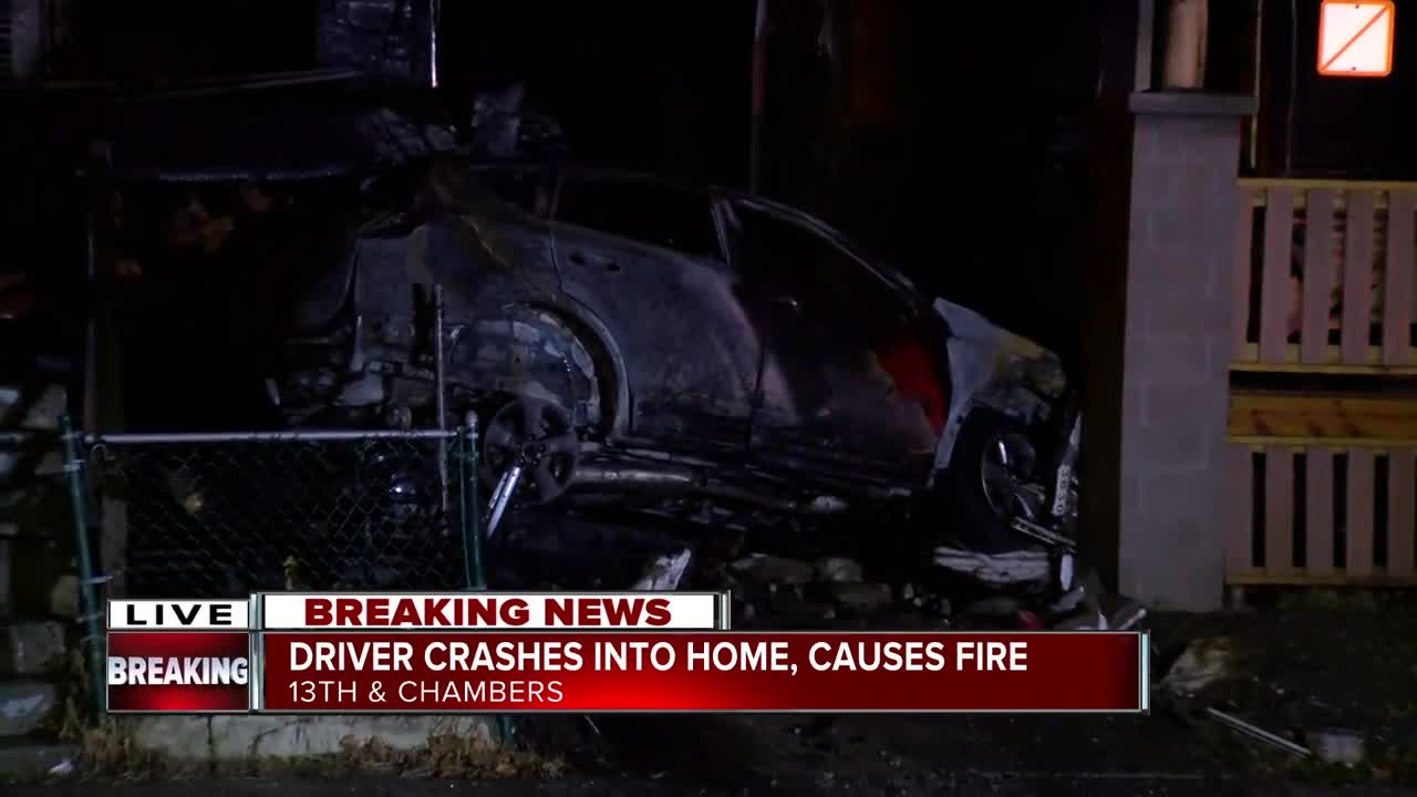 Driver crashes into home, causes house fire