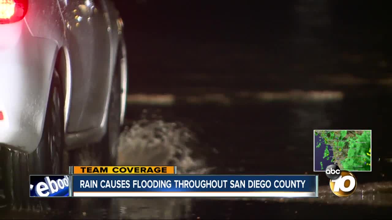 Rain causes flooding throughout San Diego County