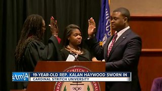 The state's youngest legislator sworn in at 19-years-old