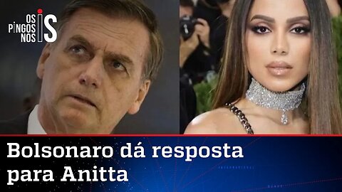 Bolsonaro rebate Anitta por pedir liberação das drogas