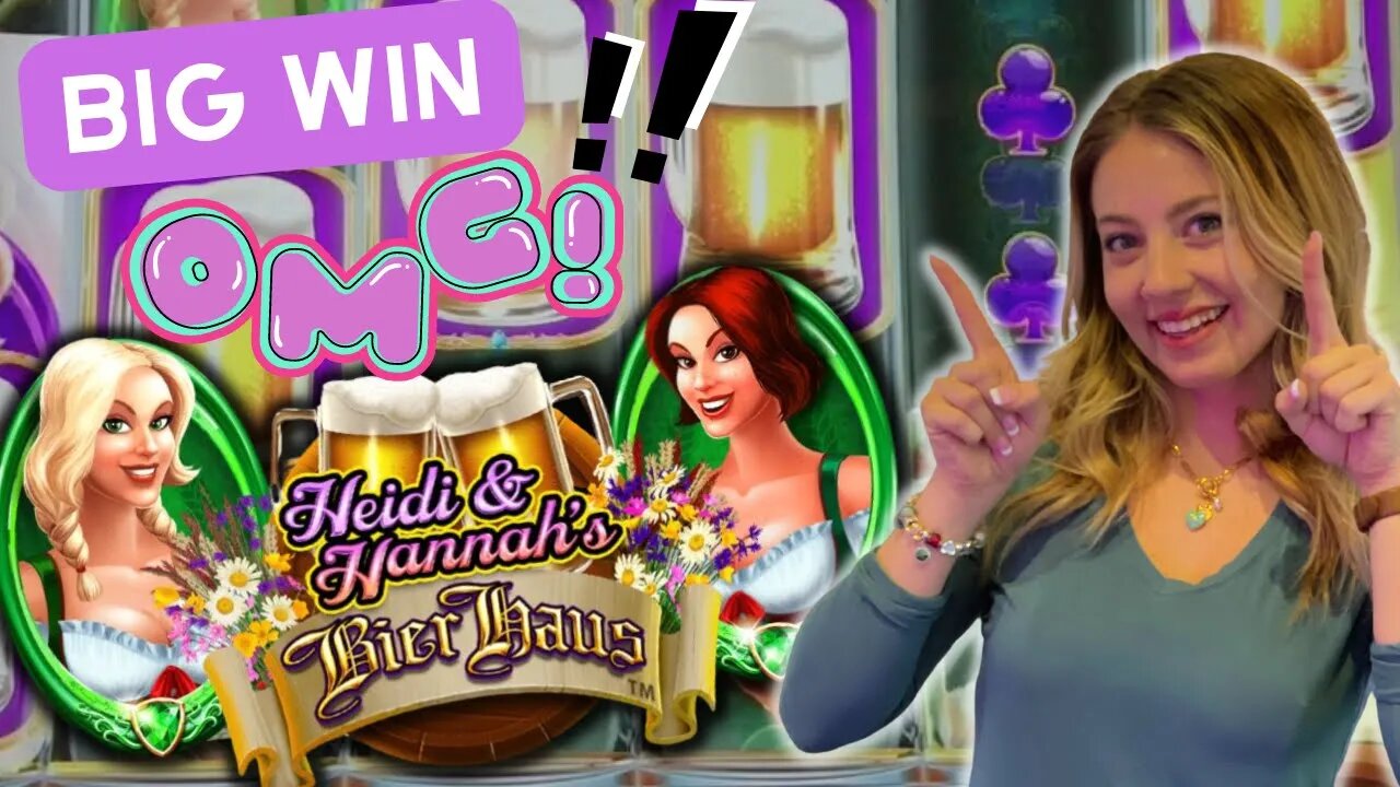 WINNING BIG MONEY on HIEDI & HANNAH'S BIER HAUS! Playing Slot Machines at the Casino!