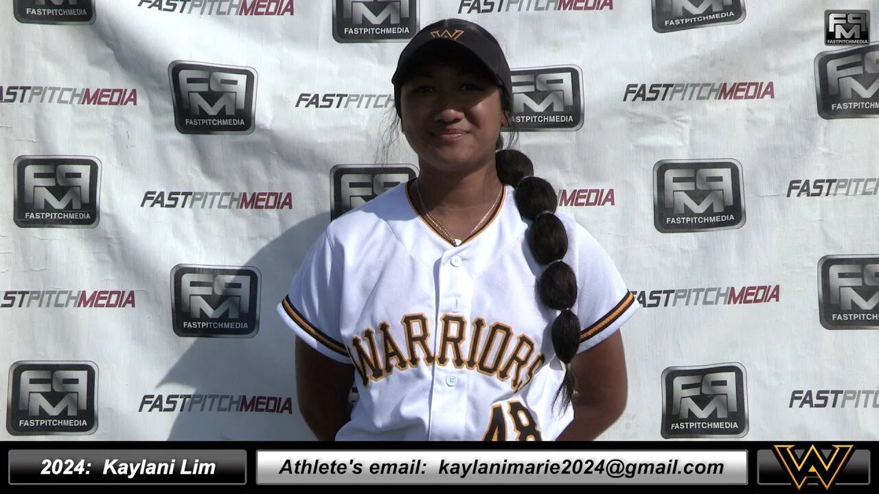 2024 Kaylani Lim 4.1 GPA - Athletic First Base Softball Recruiting Skills Video - Warrior Academy