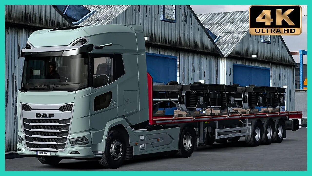 DAF XG+ 530 transporting Train Undercarriage | Euro Truck Simulator 2 Gameplay "4K"