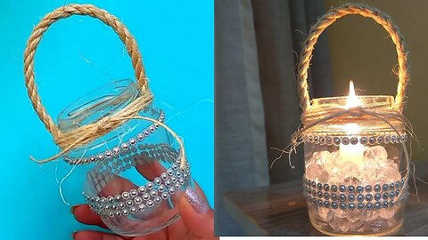 MINI LUMINÁRIA DE POTE DE VIDRO TRANSPARENTE/DIY/ARTESANATO FÁCIL DE FAZER/GLASS LANTERN