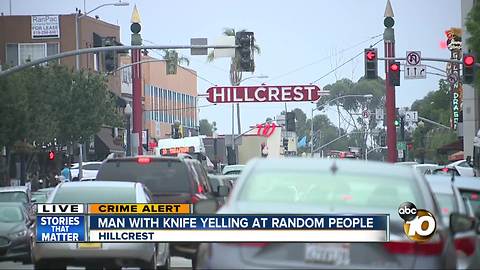 Man with knife threatens people in Hillcrest