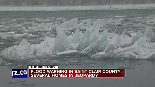 Flood warning in St. Clair County, several homes in jeopardy