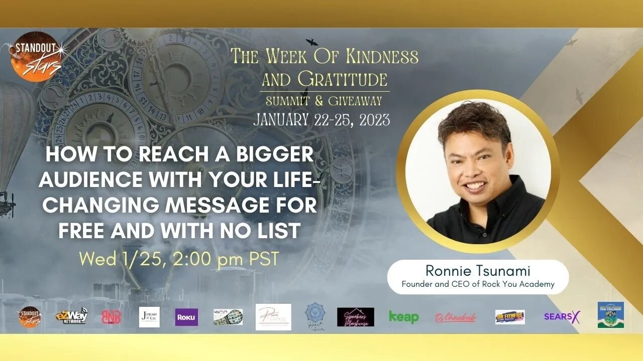 R. Tsunami -How to Reach a Bigger Audience with Your Life Changing Message For Free and With No List