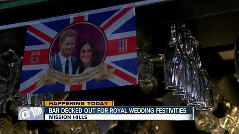Bar in MIssion Hills decorated for Royal Wedding