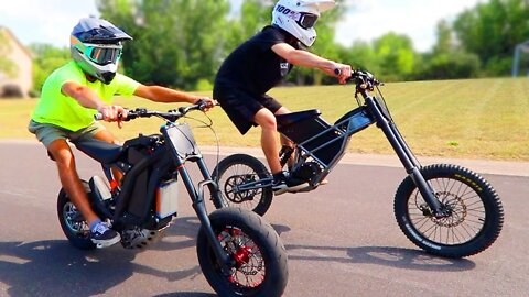 SUPERMOTO Sur Ron X vs Kuberg Freerider E-Bike