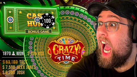 TOP WIN ON CRAZY TIME CASH HUNT GAME SHOW! (INSANE)