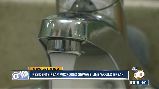 Residents fear proposed sewage line would break