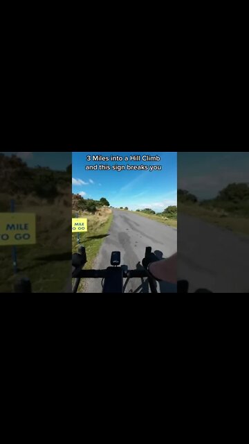 The sign you don’t want to see at a hill climb cycle race after 3 miles 🥵🥵 #cycling #shorts