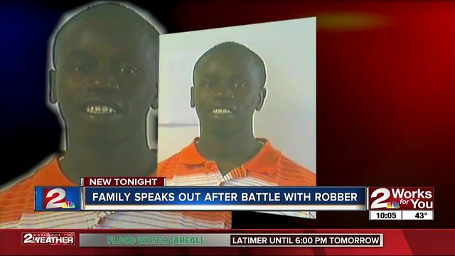 Tulsa family talks about shooting, injury armed robber at family store Thursday night