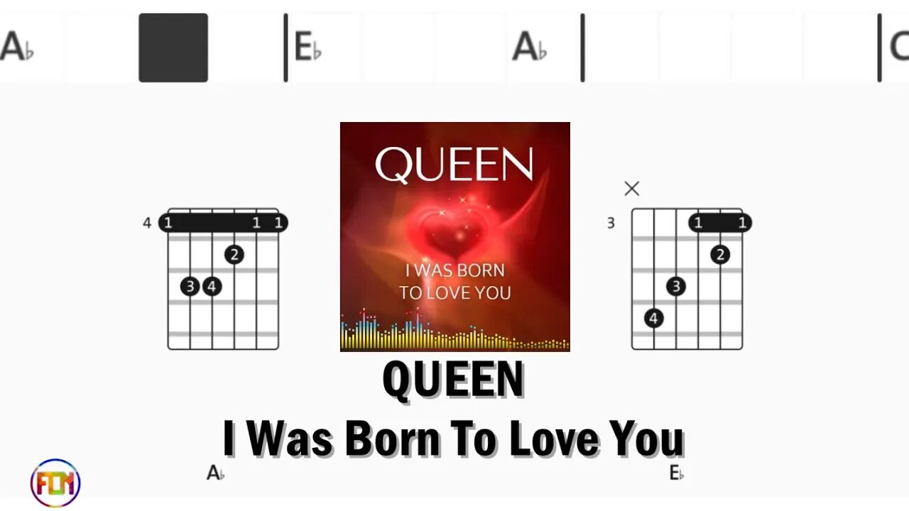 QUEEN I Was Born To Love You - FCN Guitar Chords & Lyrics HD