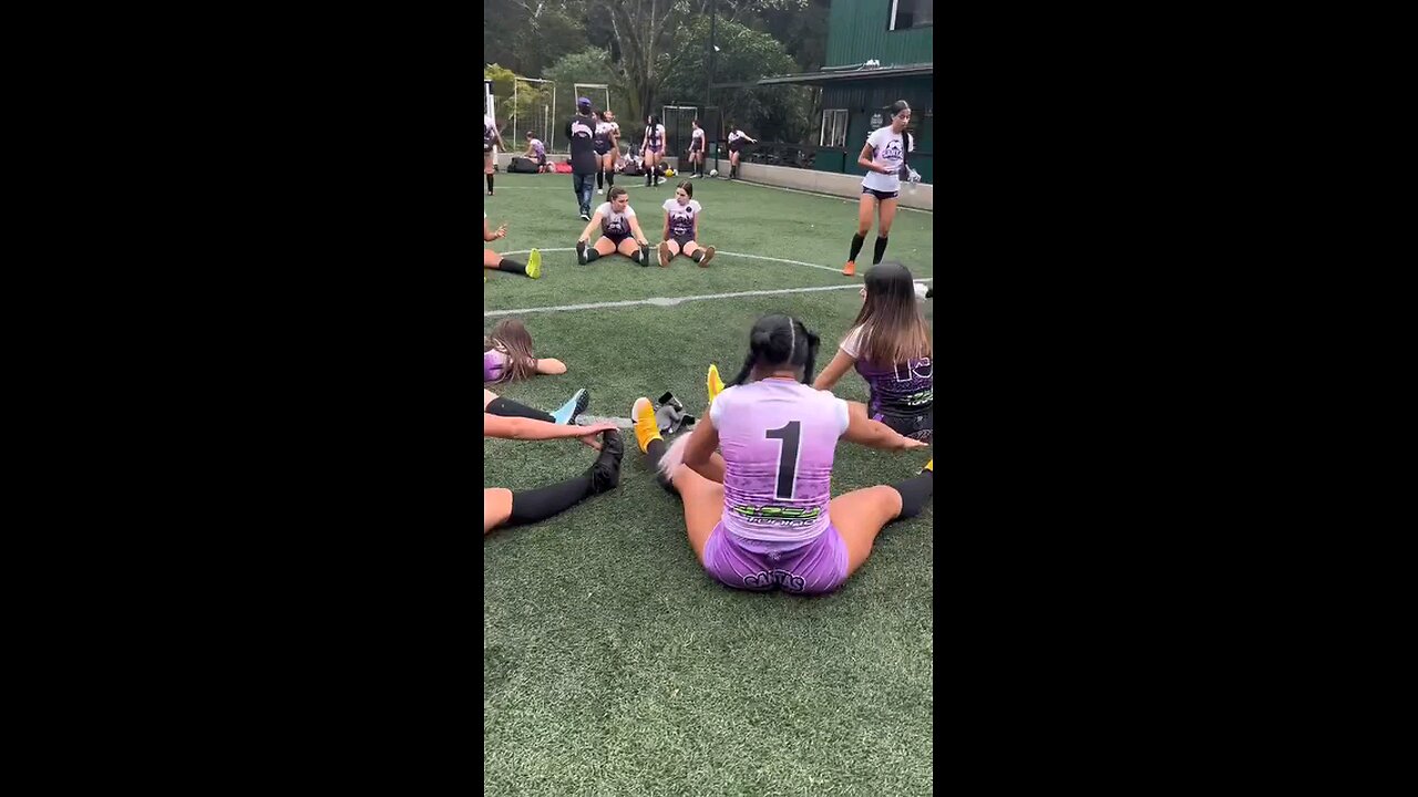 Woman playing football and doing practice part 5