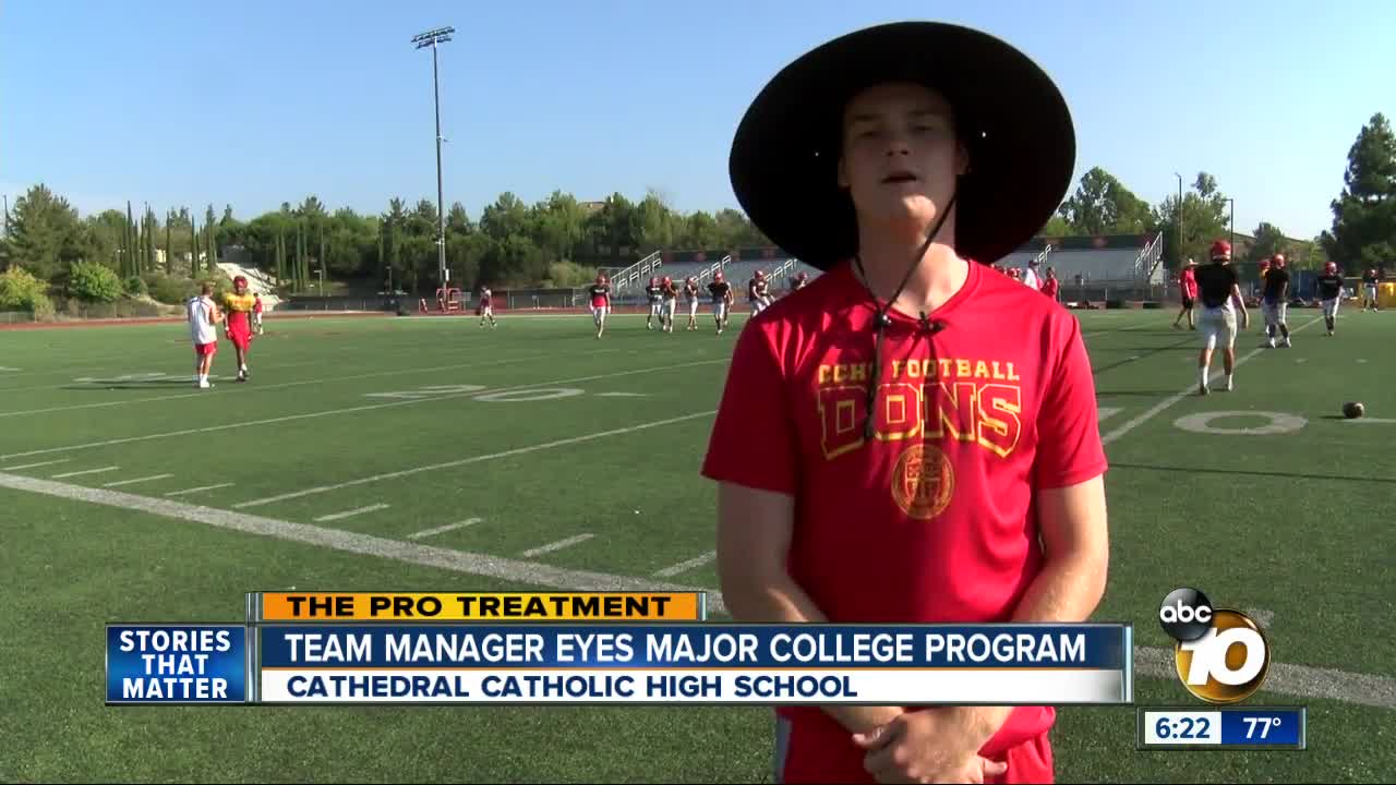 Pro Treatment: Cathedral Catholic HS team manager eyes major college program