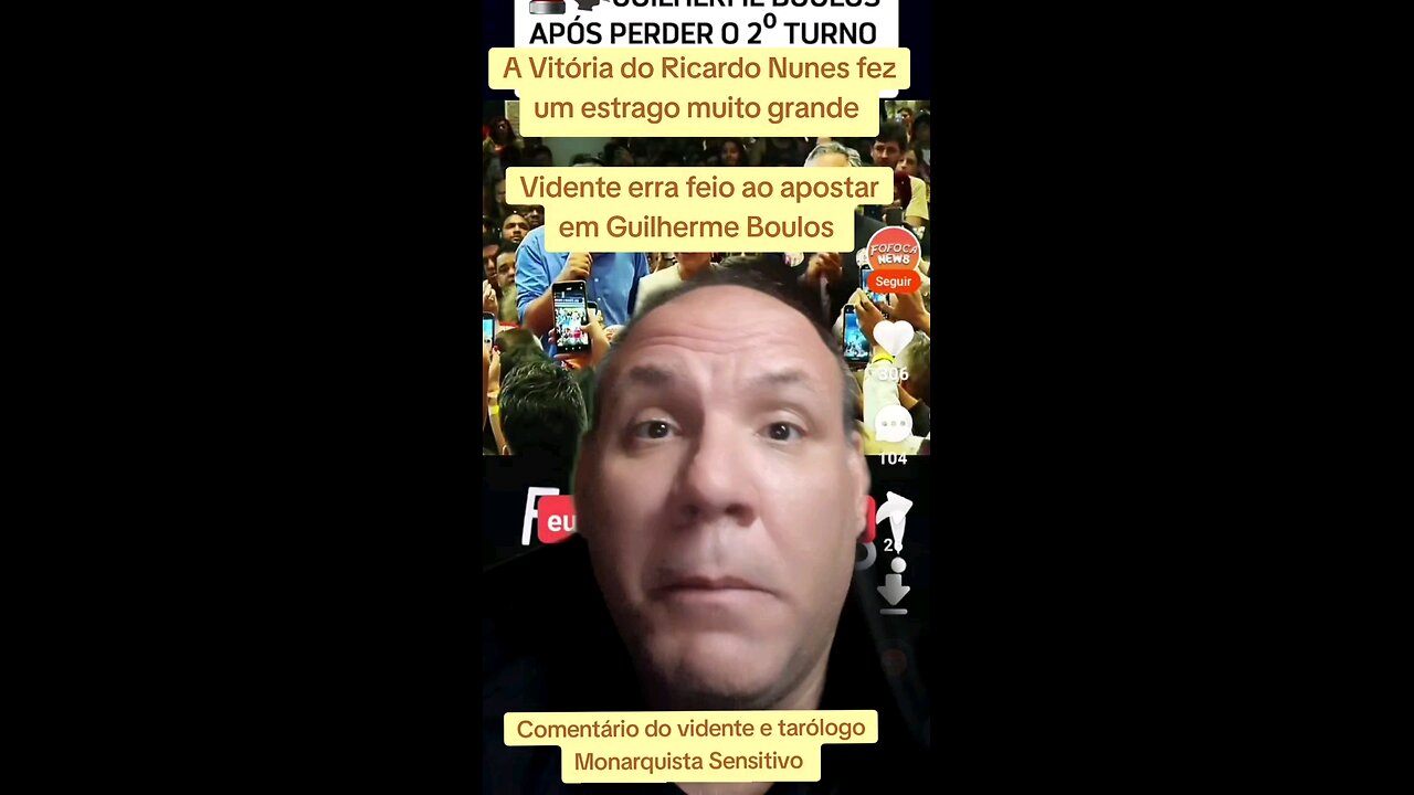 Vitória: Ricardo Nunes fez um estrago muito grande Vidente erra feio aoapostar em Guilherme Boulos