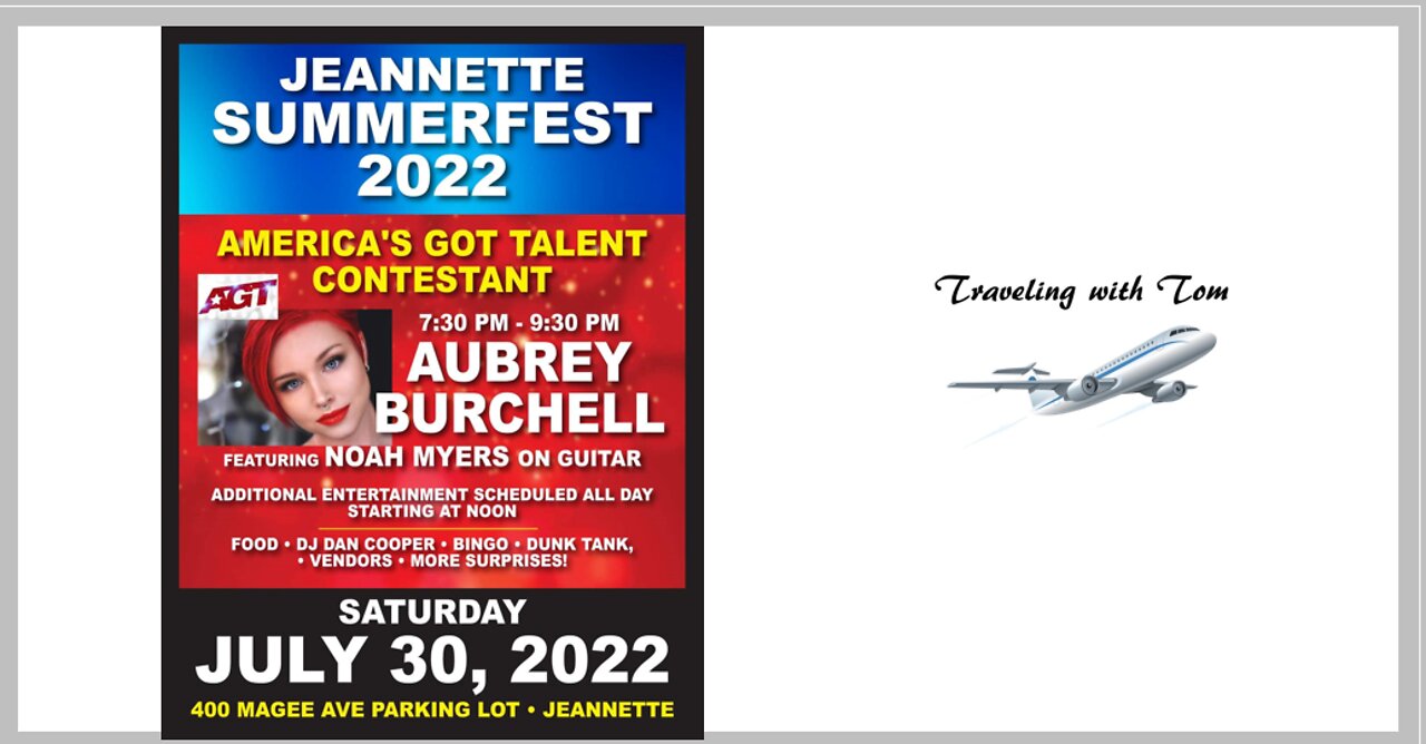 Aubrey Burchell l Concert l America's Got Talent l Traveling with Tom l July 30, 2022