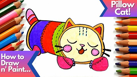 How to draw and paint Pillow Cat from Gabby's Dollhouse