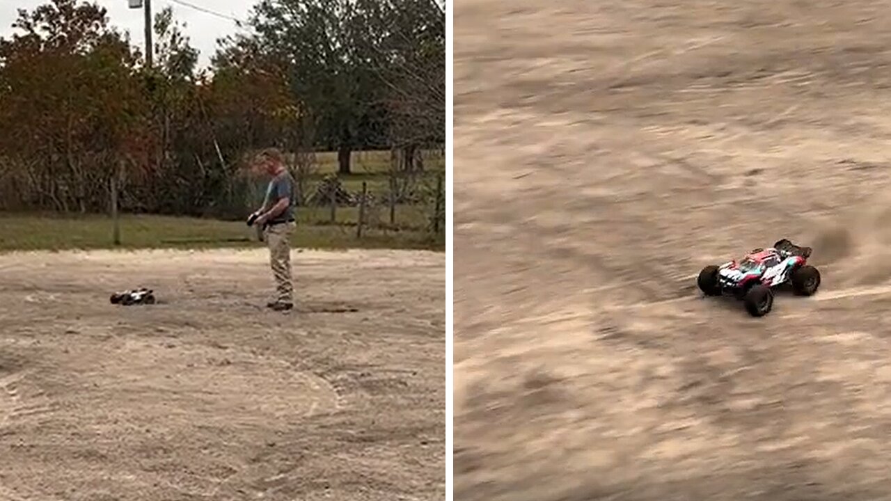 Dad gets an RC car for Christmas, slams son's ankle really hard with it