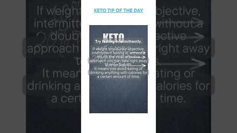 Keto Tip of the Day - Combine Keto and Intermittent Fasting