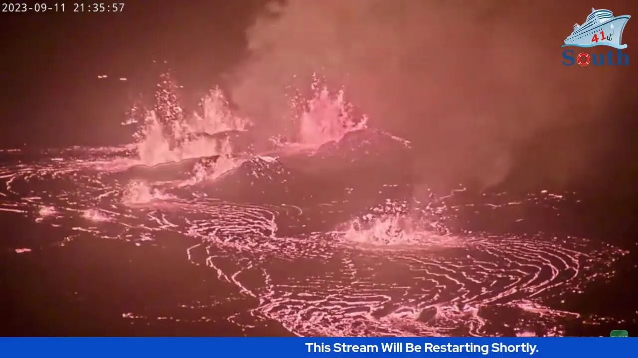 Live In Real Time Kīlauea Volcano, Hawaii (Halemaʻumaʻu crater). 12/09/2023.