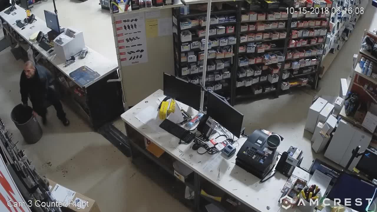 Suspect wanted for theft at Detroit auto parts store