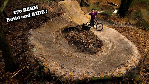 BUILDING AND RIDING this 270 BERM! Backyard Downhill Track Episode 2