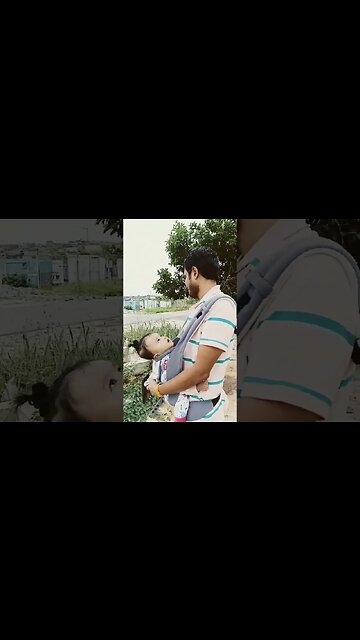 baby and papa walking