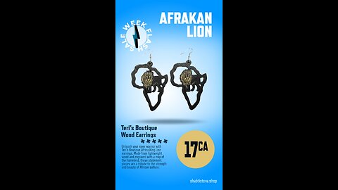 Teri's Boutique African King Lion Light Weight Wood Map Engraved Fish Hook Fashion Dangle Earrings