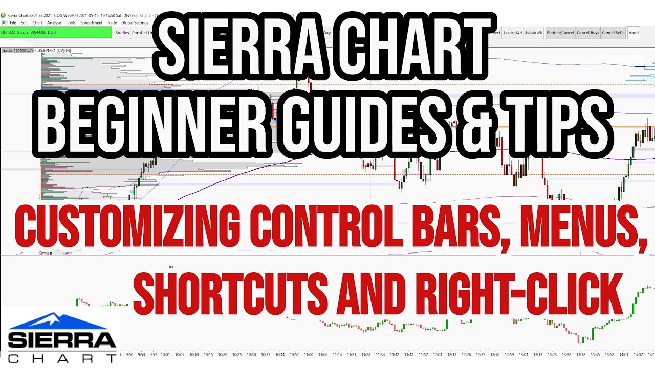 Sierra Chart Beginner Guides & Tips - Customizing Control Bars, Menus, Shortcuts and Right-Click