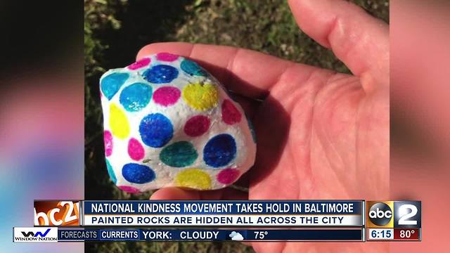 Local families are painting rocks to spread kindness in Charm City