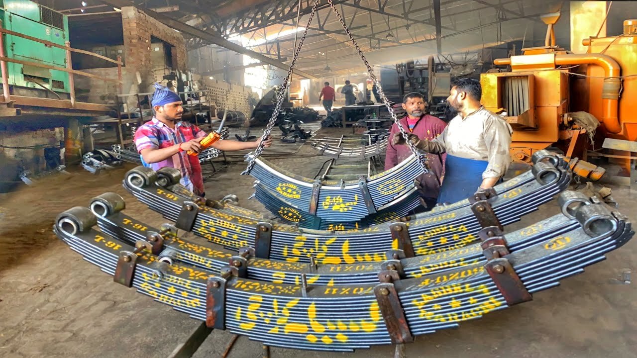 Manufacturing of leaf springs | complet process | production of leaf springs