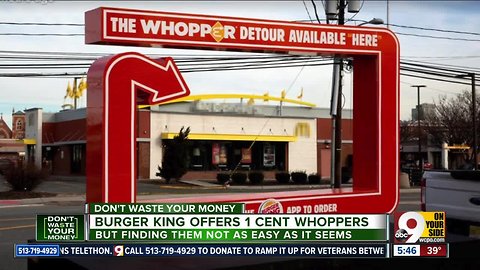 A Burger King Whopper for 1 cent? Only at McDonald's