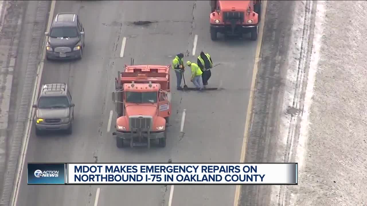 Repairs continue at NB I-75 between I-696 and Square Lake Road