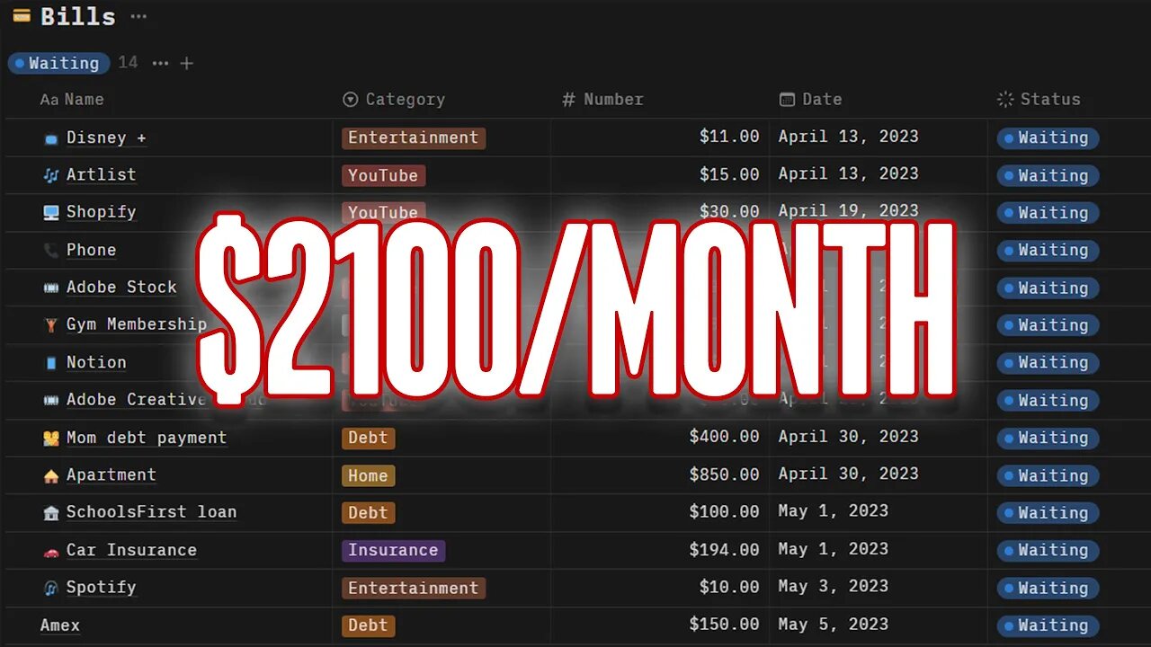 Why I pay $2000 for Bills every month.