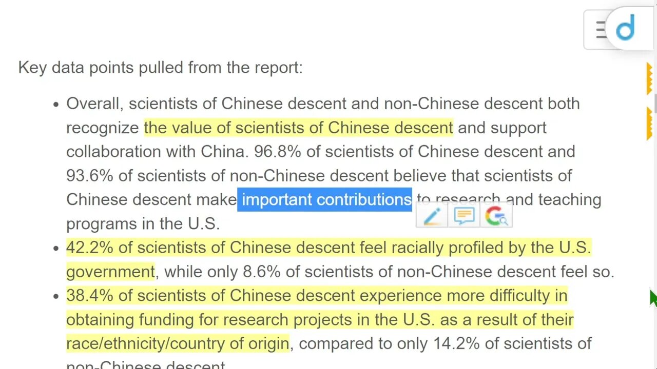 調查顯示，自“中國倡議”以來，科學和研究中針對華裔科學家的種族定性模式一直存在