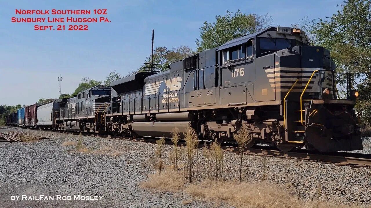 Norfolk Southern 10Z and NS-K81 trains on the Sunbury Line at Hudson Pa. Sept. 21 2022 #railfanrob