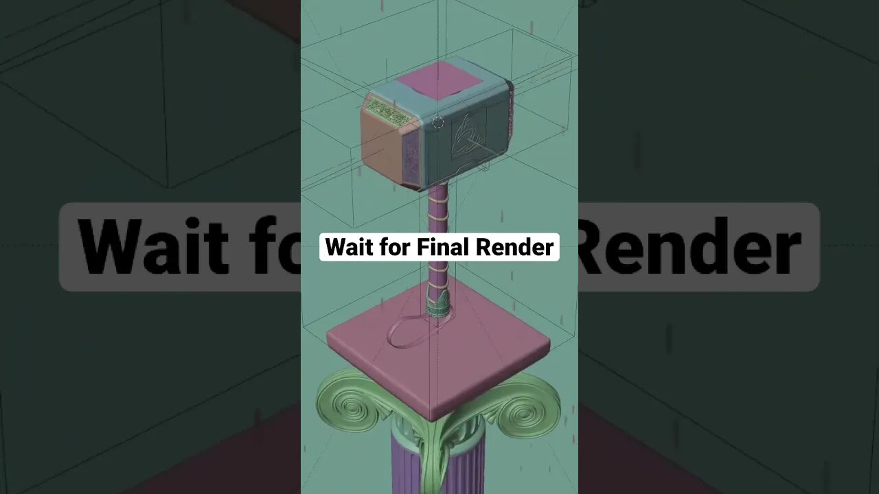 Blender 3D: Thor's Hammer 🤯 #blender3danimation #blender #blender3d #digitalart #animation #3d
