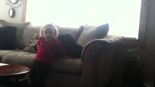 Toddler Girl Gets Mad At A Pillow
