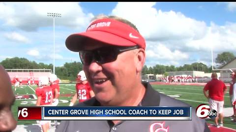 Center Grove High School football coach gets to keep his job