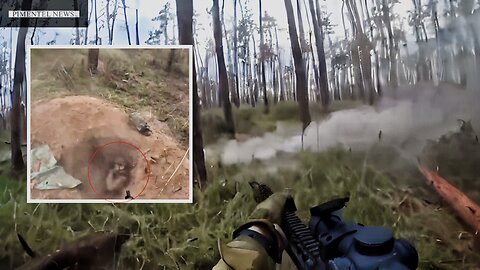 Ukrainian 12th Brigade “Azov” storming Russian trenches near Kreminna