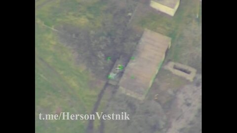 Ukrainian armored vehicle destroyed by artillery in Belaya Krinitsa, Kherson region