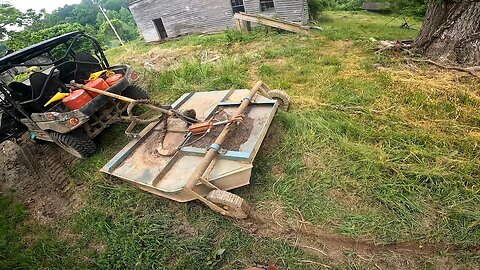 Moving A Bush Hog Mower with Kawasaki Teryx!